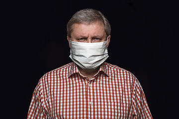 Image showing Man in protective mask, coronavirus prevention, protection concept