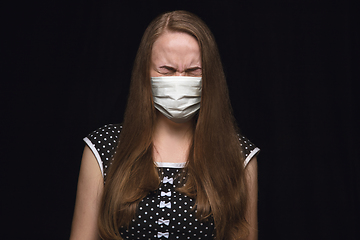 Image showing Woman in protective mask, coronavirus prevention, protection concept