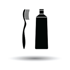 Image showing Toothpaste and brush icon