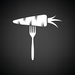 Image showing Diet carrot on fork icon