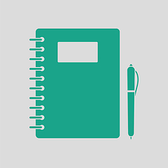 Image showing Exercise book with pen icon