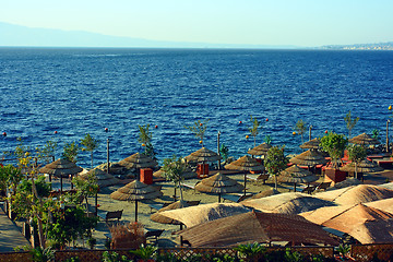 Image showing Fancy beach in sunset