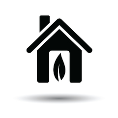 Image showing Ecological home leaf icon