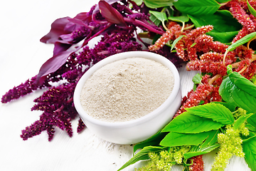 Image showing Flour amaranth in bowl on white board