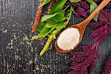 Image showing Flour amaranth in spoon on board top