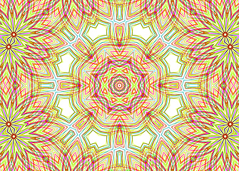 Image showing Abstract pattern from bright colorful lines on white