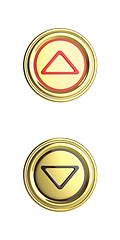 Image showing Golden elevator buttons