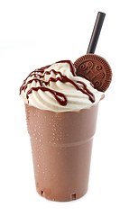 Image showing glass of chocolate milkshake