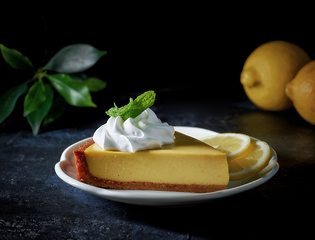 Image showing lemon tart slice