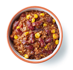 Image showing bowl of chili con carne