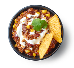 Image showing bowl of chili con carne