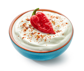 Image showing bowl of hot dip yogurt sauce