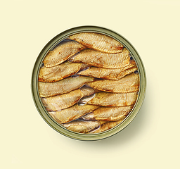 Image showing canned smoked sprats in oil