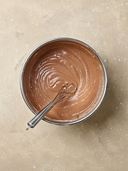 Image showing bowl of chocolate cake dough