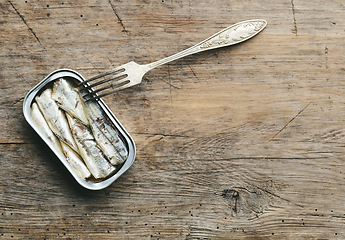 Image showing open sardines can