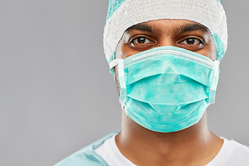 Image showing indian male doctor or surgeon in protective wear