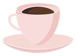 Image showing Hot beverage in cup plate vector or color illustration