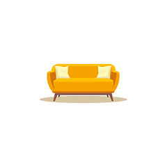 Image showing A yellow-colored sofa vector or color illustration