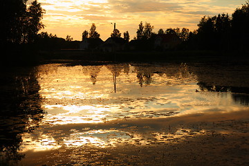 Image showing Lake at sunset