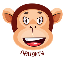 Image showing Monkey is feeling naughty, illustration, vector on white backgro