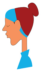 Image showing Girl with a hat on profileillustration vector on white backgroun