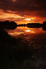 Image showing Lake at sunset