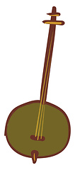 Image showing An olive colored banjo, vector color illustration.