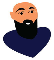 Image showing A man with black beard vector or color illustration