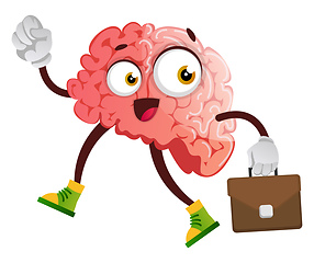 Image showing Brain is going to work, illustration, vector on white background