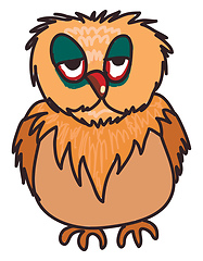 Image showing A sleep deprived owl vector or color illustration