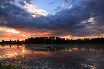 Image showing Lake at sunset