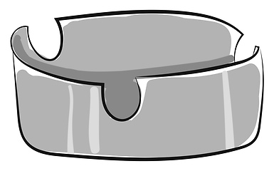 Image showing A grey colored ashtray vector or color illustration