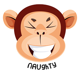 Image showing Monkey is feeling naughty, illustration, vector on white backgro