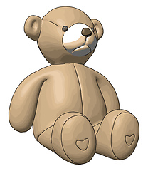 Image showing Beige teddy bear vector illustration on white background
