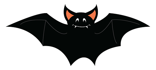 Image showing A happy bat, vector color illustration.