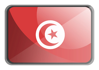 Image showing Vector illustration of Tunisia flag on white background.