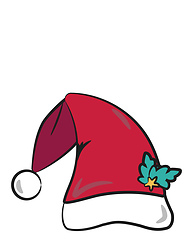 Image showing Santa Claus hat with ornament vector or color illustration