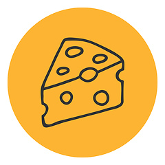 Image showing Portrait of a triangular cheese over brown background vector or 