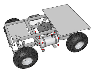 Image showing Simple grey construction transport vehicle with platform vector 