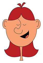 Image showing A girl in red hair vector or color illustration