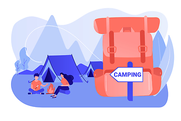 Image showing Summer camping concept vector illustration.