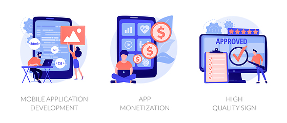 Image showing App software development vector concept metaphors.