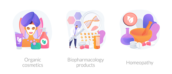 Image showing Organic pharmacological products vector concept metaphors.