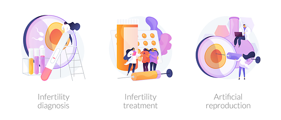 Image showing Infertility test and treatment vector concept metaphors.