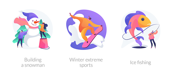 Image showing Winter activities vector concept metaphors.