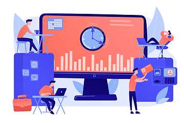 Image showing Time and attendance tracking system concept vector illustration