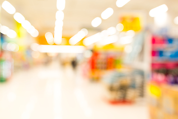 Image showing Blurred abstract background inside supermarket