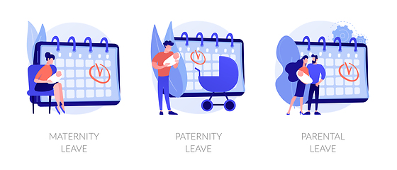 Image showing Pregnancy, childbirth and newborn care vacation time vector concept metaphors