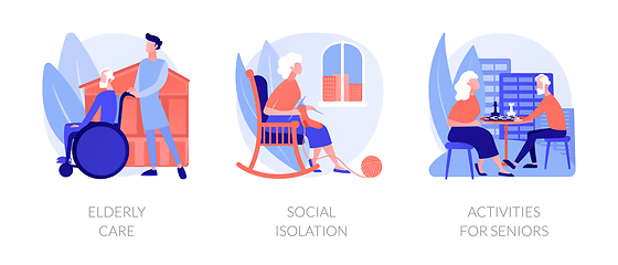 Image showing Old people lifestyle vector concept metaphors.