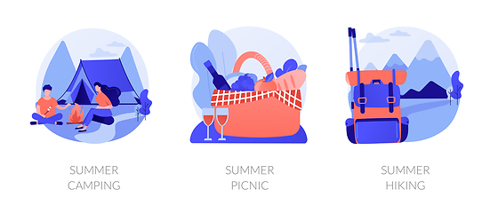 Image showing Summer weekend activities vector concept metaphors.